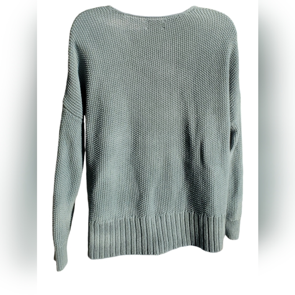 Lucky Brand Green Knit Pullover V-Neck Sweater Size Small - Picture 3 of 8
